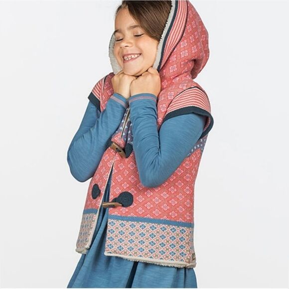 Matilda Jane Geometric Warm Hugs Sherpa Lined Sweater Vest Size 6 - Picture 16 of 16